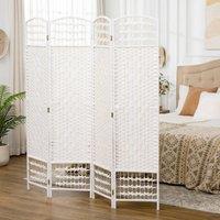 STILVORA 4 Panel Room Divider Folding Privacy Screen White
