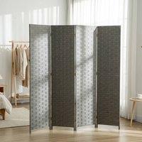 STILVORA 4-Panel Room Divider Folding Privacy Screen Grey