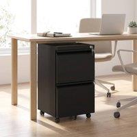 STILVORA Mobile Filing Cabinet with 2 Drawers in Black