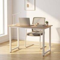 STILVORA White Desk with Metal Frame & Adjustable Feet