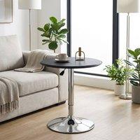 STILVORA Adjustable Round Bar Table with Steel Base in Black