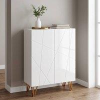 STILVORA Narrow Shoe Cabinet with Adjustable Shelves & Soft-Close Hinges in White
