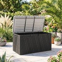STILVORA 380L Outdoor Storage Box with Lockable Lid in Black
