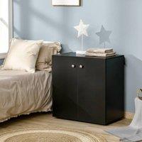 STILVORA Storage Cabinet with Two Shelves in Black