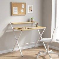 STILVORA Folding Desk with Shelf in Natural