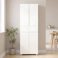 STILVORA Tall Storage Cabinet with Drawers & High Gloss White Finish