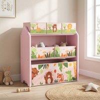 STILVORA Toy Storage Unit with 6 Removable Boxes in Pink
