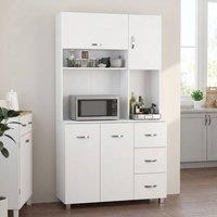 STILVORA Tall Kitchen Storage Cabinet with Drawers & Shelves in White