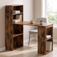 STILVORA Computer Desk with Storage Shelves Rustic Brown