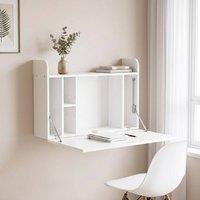 STILVORA Wall-Mounted Desk with Storage, White