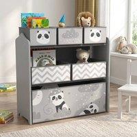 STILVORA Toy Storage Unit with 6 Bins in Grey