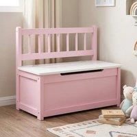 STILVORA Toy Storage Bench with Backrest in Pink