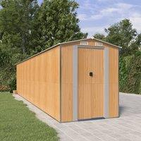 Berkfield Home Garden Shed Light Brown 192x855x223 cm Galvanised Steel | Size: 192 x 855 x 223 cm
