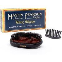 Mason Pearson Medium Pure Bristle Military Shape Hair Brush in Black
