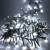 Shatchi 1920 LEDs Multifunction Controller with 8 Effects Green Cable Cluster Lights Low Voltage in White
