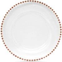 Neel Blue 33cm Set of 12 Charger Plates with Beaded Design Glass Plates for Dinner Table Decoration in Rose Gold