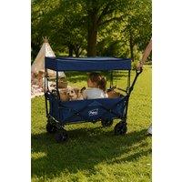 Neo Folding Wagon Canopy Garden Cart 140L 120kg in Mid Navy
