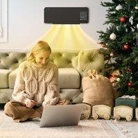HOMCOM Wall Mounted Electric Heater with 2 Modes, 12H Timer & Oscillation in Black