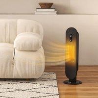 HOMCOM Ceramic Space Heater Tower Heater W/ 45 Degree Oscillation, Black