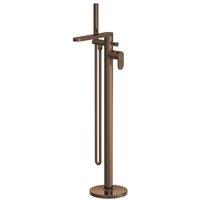 Balterley Modern Freestanding Round Bath Shower Mixer Tap, Brushed Bronze in Brown