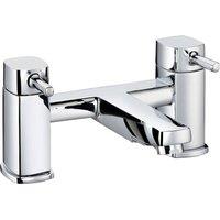 Balterley Contemporary Soft Square Deck Mounted Bath Filler Tap, Chrome in Silver