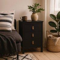 Wyld Haus Wildberry Matt Black 3 Drawer Bedside Table
