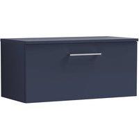 Balterley Level 800mm Wall Hung 1 Drawer Vanity Unit & Worktop - Midnight Blue