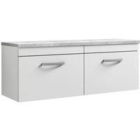Balterley Millwich 2 Drawer Wall Hung Vanity Unit, Gloss White, 1200mm in White