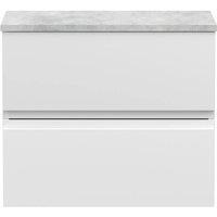 Balterley Mavesyn 2 Drawer Wall Hung Vanity Unit, Satin White, 600mm in White