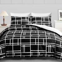 Pamposh Double Brushed Microfibre Duvet Cover Set With Zipper Closure in Jet Black