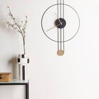 Wyld and Coco Black Steel Wall Clock 44 x 65 cm Modern Modern Pendulum No Numbers
