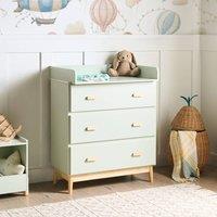 Wyld and Coco Changing Table Dresser Light Green MDF with Drawers