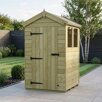 Total Sheds 4 x 4 Apex Shed (Single Door, With Windows) in Green