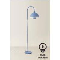 ValueLights Tilly Pastel Arched Dome Shade Metal Floor Lamp with LED Bulb in Blue