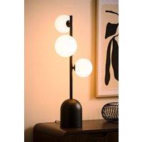 ValueLights Marlow Opaque Glass Globe 3 Way Table Lamp & Bulb in Black