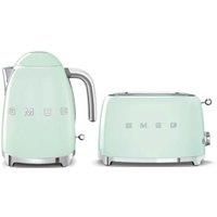 Smeg KLF03, TSF01 Kettle & 2 Slice Toaster Set in Green