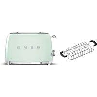 Smeg TSF01, TSBW01 2 Slice Toaster & Bun Warmer Set in Light Green