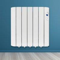 Futura 900W Oil Filled Electric Radiator Wall Panel Heater 24/7 Timer in White