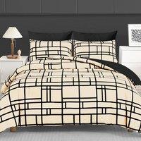 Pamposh Double Brushed Microfibre Duvet Cover Set With Zipper Closure in Taupe | Size: Super King