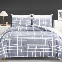 Pamposh Double Brushed Microfibre Duvet Cover Set With Zipper Closure in Mid Grey