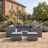 Rosewood & Stone Home Anglesey - 10 Seat Small U-Shape Modular Set in Grey on Grey