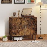 HOMCOM Sideboard Storage Cabinet with Sliding Doors in Brown