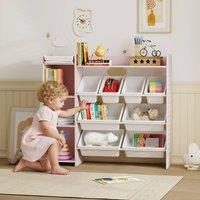 AIYAPLAY Toy Storage Unit with 8 Removable Bins, Storage Shelves, Cabinet in Pink