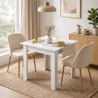 HOMCOM Square Dining Table, Kitchen Table with White Wood Effect | Size: 80 cm x 80 cm