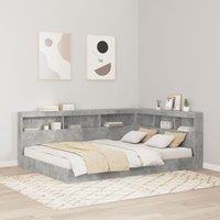Berkfield Home Storage Headboard with Shelf with Headboard with Storage Concrete grey 150 cm Melamine