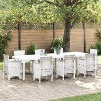 Berkfield Home Garden Table White 300x100x73 cm Poly Rattan | Size: 300 x 100 x 73 cm