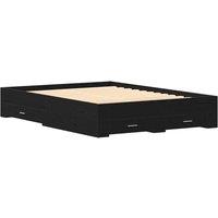 Berkfield Home Bed Frame with Drawers Black Oak Engineered wood 140 x 200 cm