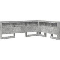 Berkfield Home Storage Headboard with Shelf with Headboard with Storage Concrete in Grey