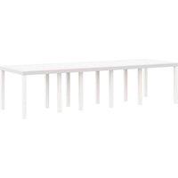 Berkfield Home Garden Table White 300x100x73 cm Poly Rattan | Size: 300 x 100 x 73 cm