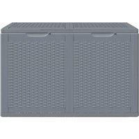 Berkfield Home Garden Storage Box Grey PP Rattan 180 L
